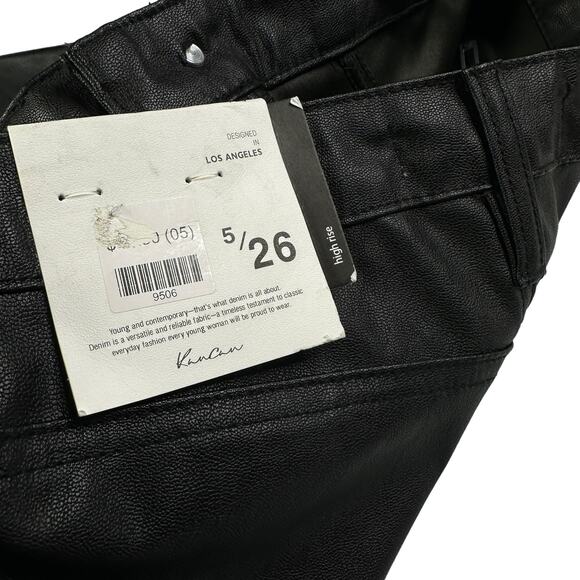 NEW Kancan Faux Leather sz 26 High Waist Black Pleather Leggings Skinny Pants - Picture 8 of 10